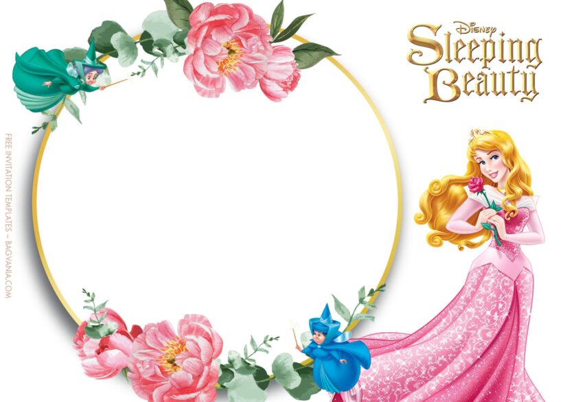 8+ Sleeping Beauty Blossom Pink Birthday Invitation Templates Type Three