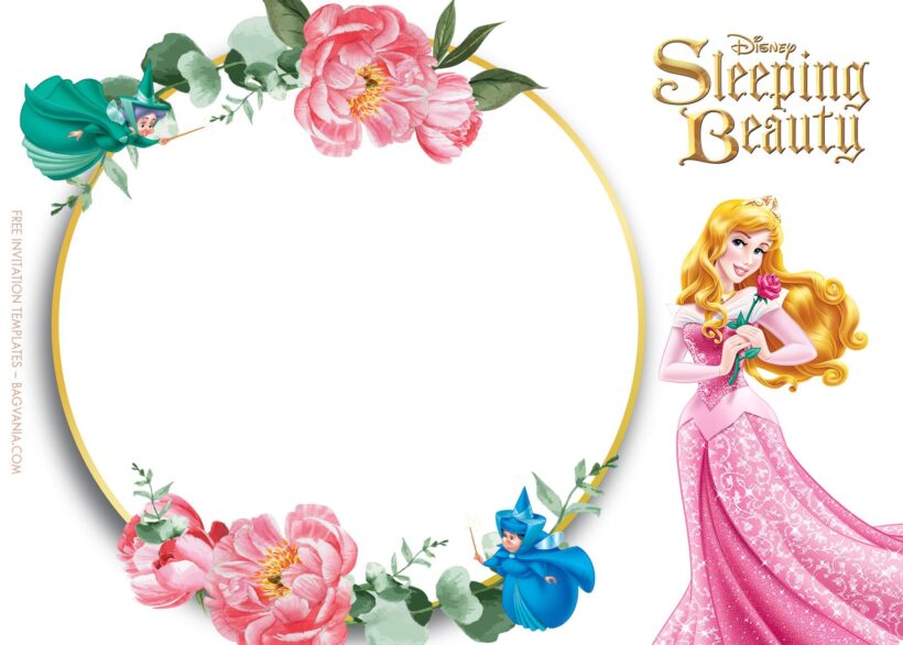 8+ Sleeping Beauty Blossom Pink Birthday Invitation Templates Type Two