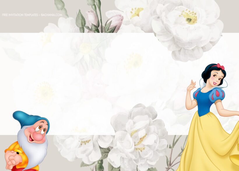 8+ White Confetti Floral For Snow White Birthday Invitation Templates Type Five