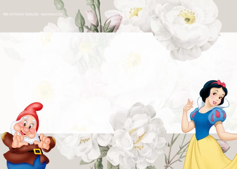 8+ White Confetti Floral For Snow White Birthday Invitation Templates Type One