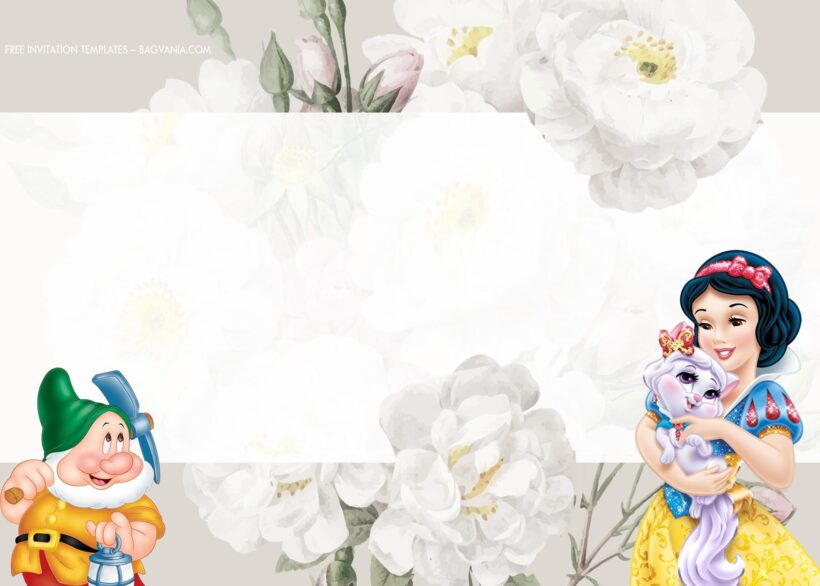 8+ White Confetti Floral For Snow White Birthday Invitation Templates Type Six