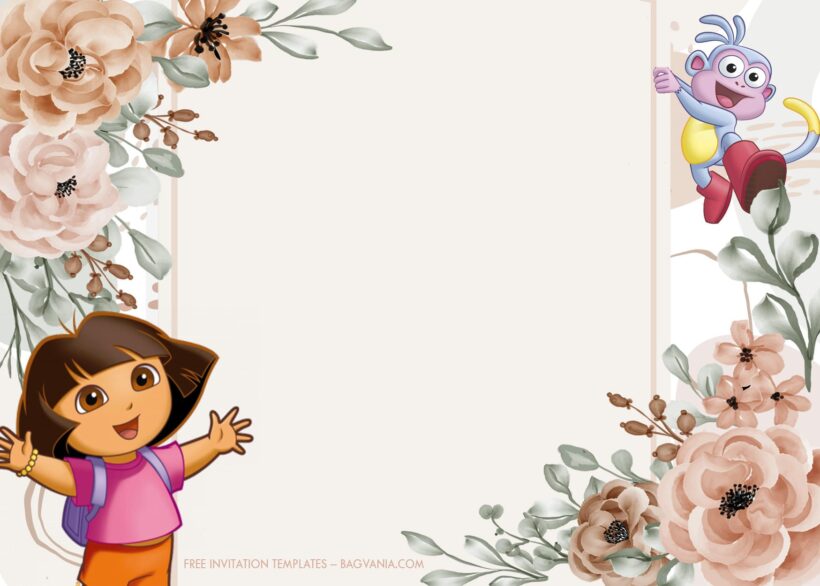 9+ Autumn Coming With Dora The Explorer Birthday Invitation Templates Type Four