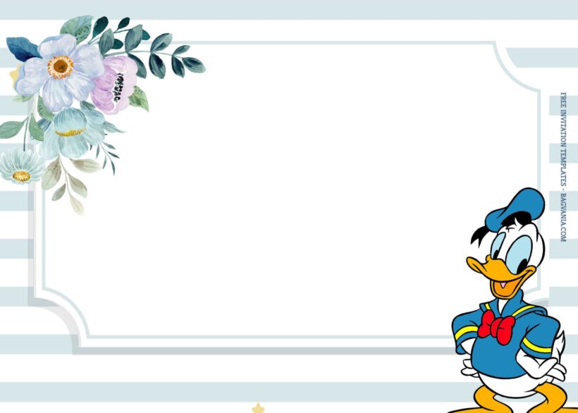 9+ Bluish Happy Donald Duck Birthday Invitation Templates Type Five