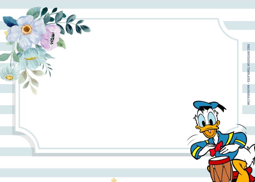 9+ Bluish Happy Donald Duck Birthday Invitation Templates Type Four