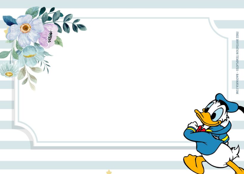 9+ Bluish Happy Donald Duck Birthday Invitation Templates Type One