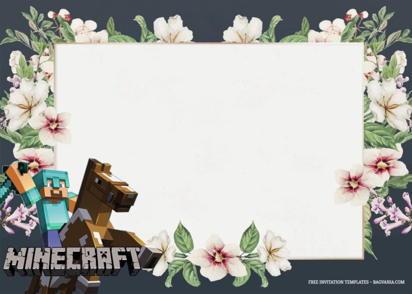9+ Crafting Floral With Minecraft Character Birthday Invitation Templates Type One