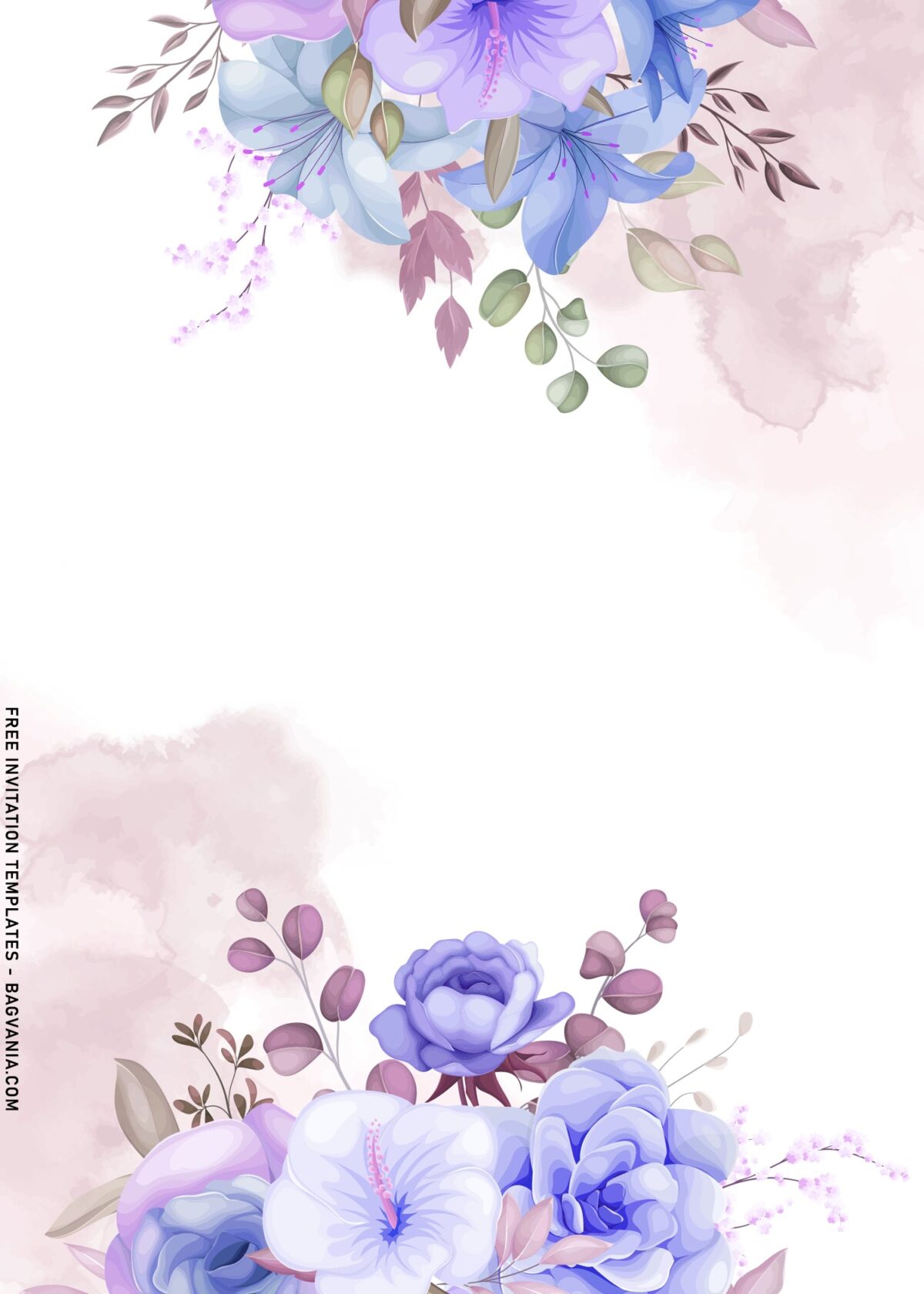 8+ Elegant Blue Rose And Thistle Anemone Birthday Invitation Templates with blue magnolia