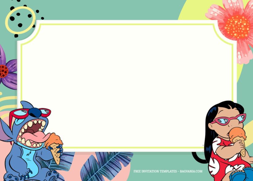 9+ Happy Summer With Lilo And Stitch Birthday Invitation Templates Type Eight