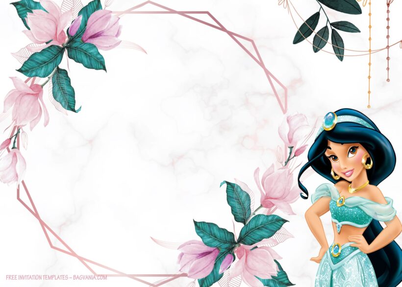 9+ Magical Party With Princess Jasmine Of Aladdin Birthday Invitation Templates Type Eight