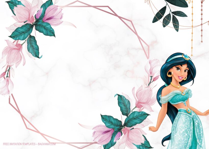 9+ Magical Party With Princess Jasmine Of Aladdin Birthday Invitation Templates Type Four