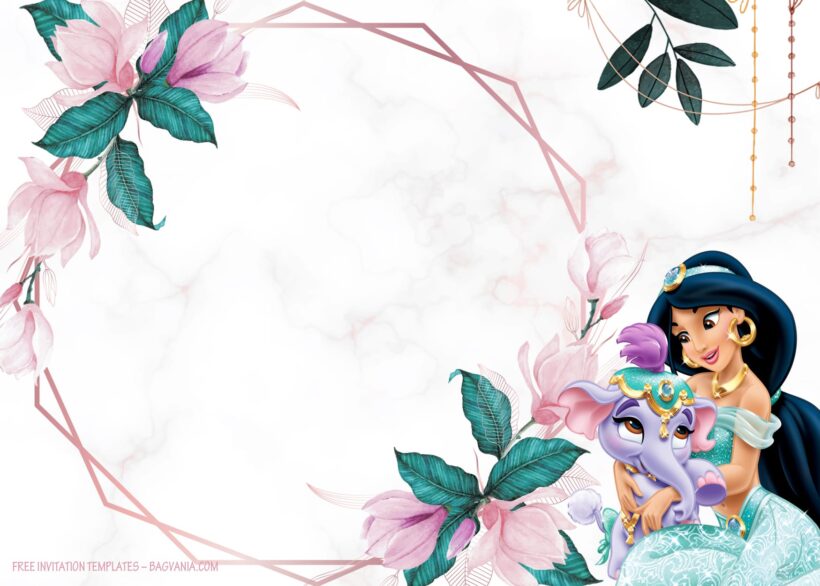 9+ Magical Party With Princess Jasmine Of Aladdin Birthday Invitation Templates Type Seven
