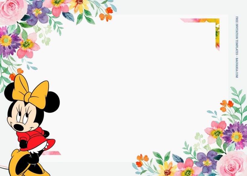 9+ Mickey And Minnie Floral Blossom Birthday Invitation Templates Title