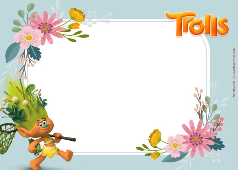 9+ Roll Up To The Party With Trolls Birthday Invitation Templates Type Eight