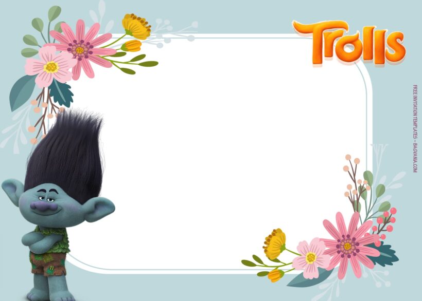 9+ Roll Up To The Party With Trolls Birthday Invitation Templates Type Five