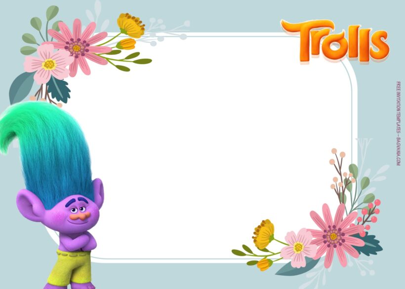 9+ Roll Up To The Party With Trolls Birthday Invitation Templates Type Four