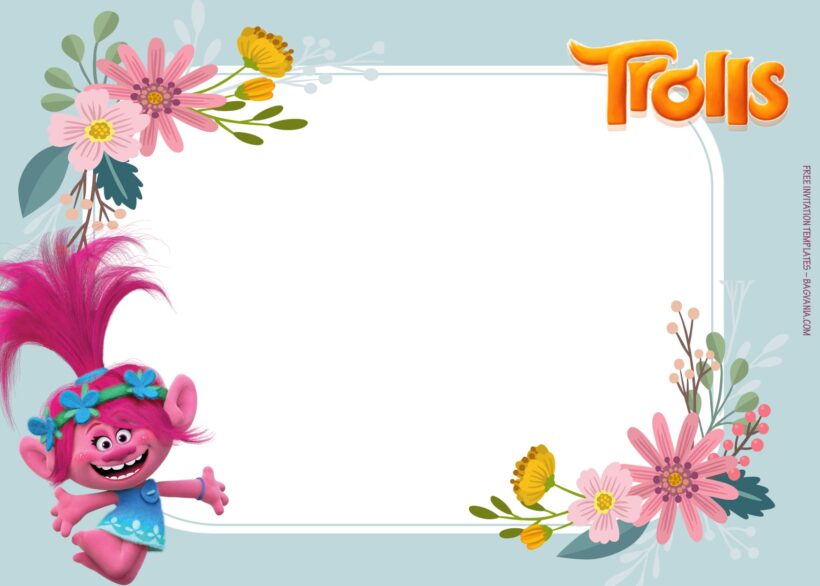 9+ Roll Up To The Party With Trolls Birthday Invitation Templates Type One