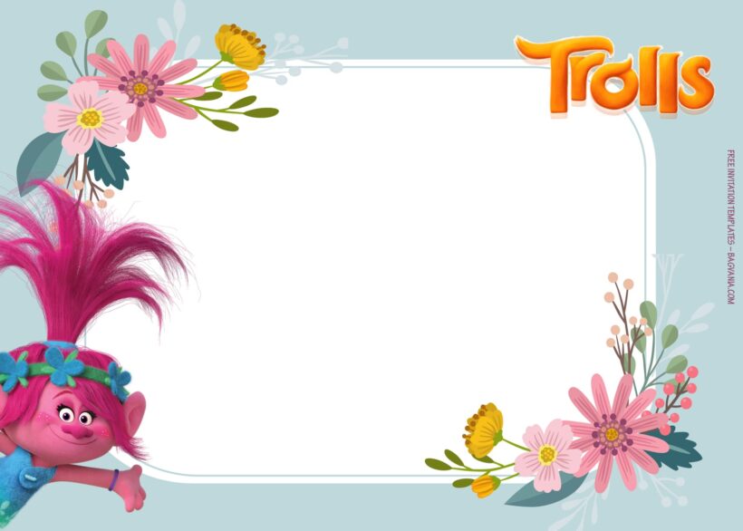 9+ Roll Up To The Party With Trolls Birthday Invitation Templates Type Seven