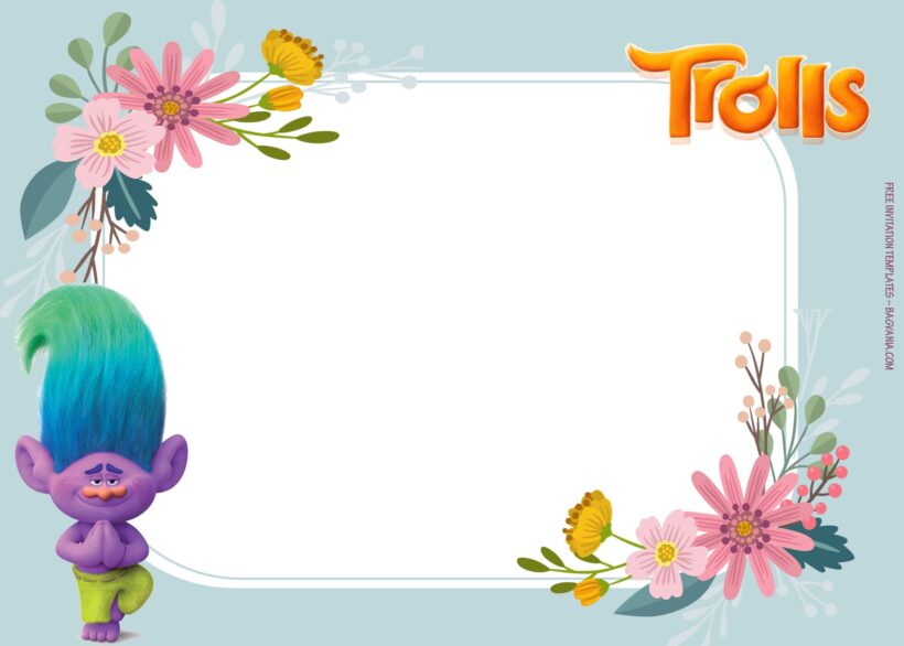 9+ Roll Up To The Party With Trolls Birthday Invitation Templates TYpe Six