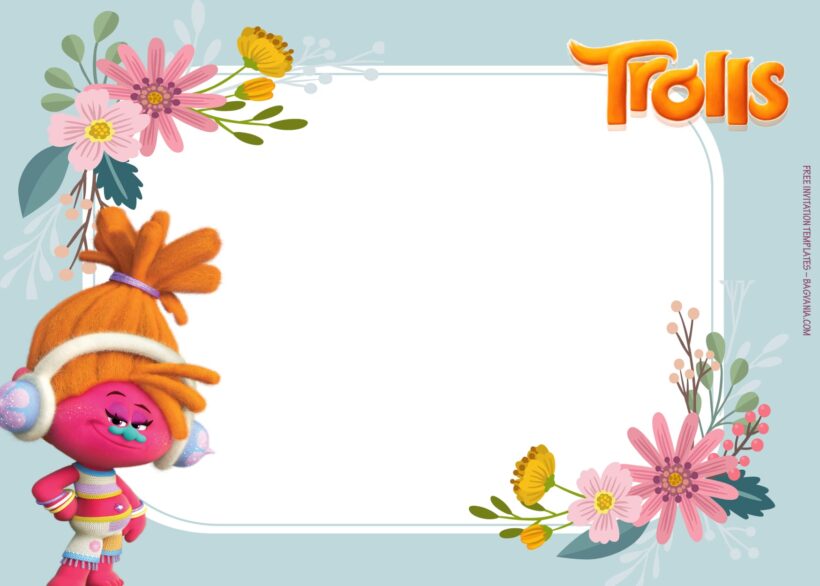 9+ Roll Up To The Party With Trolls Birthday Invitation Templates Type Two