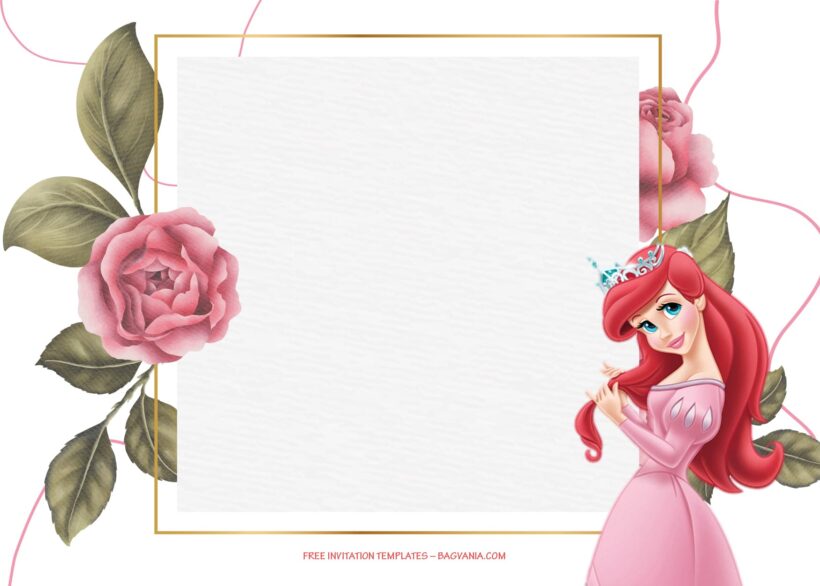 9+ Shining Roses Fever Princess Ariel Birthday Invitation Templates Type Six