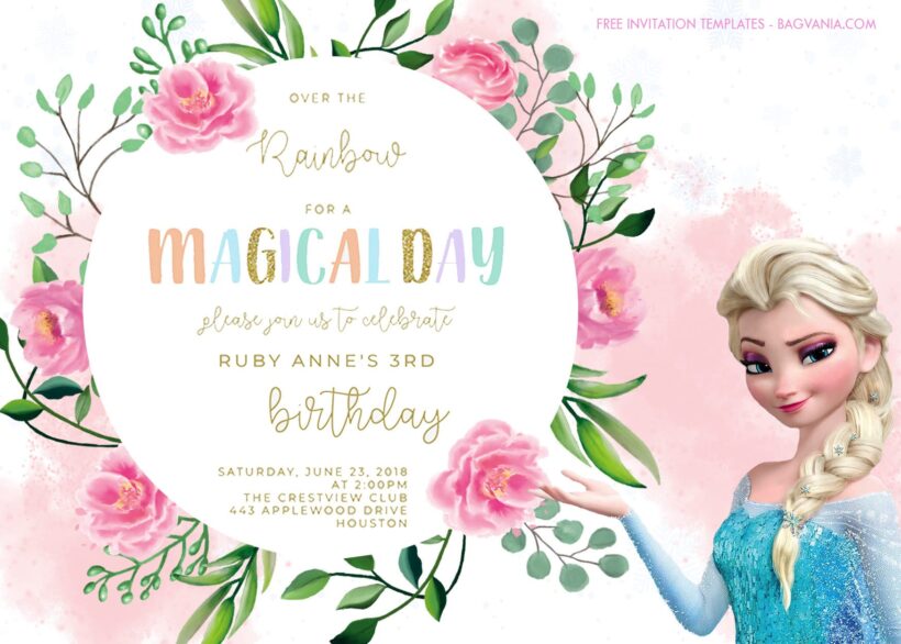 9+ Simple Blossoming Winter With Frozen Birthday Invitation Templates Title
