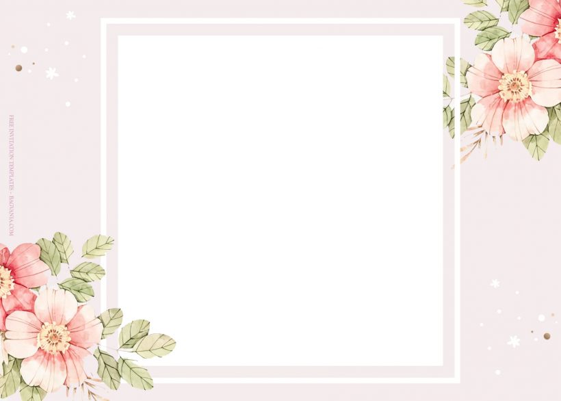 10+ Pink Watercolor Floral Pattern Wedding Invitation Templates Type Eight