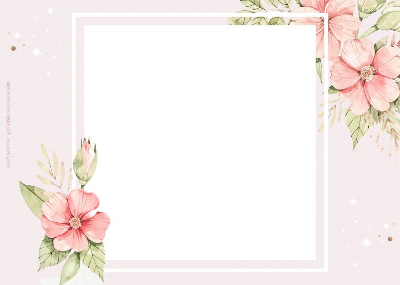 10+ Pink Watercolor Floral Pattern Wedding Invitation Templates Type Five