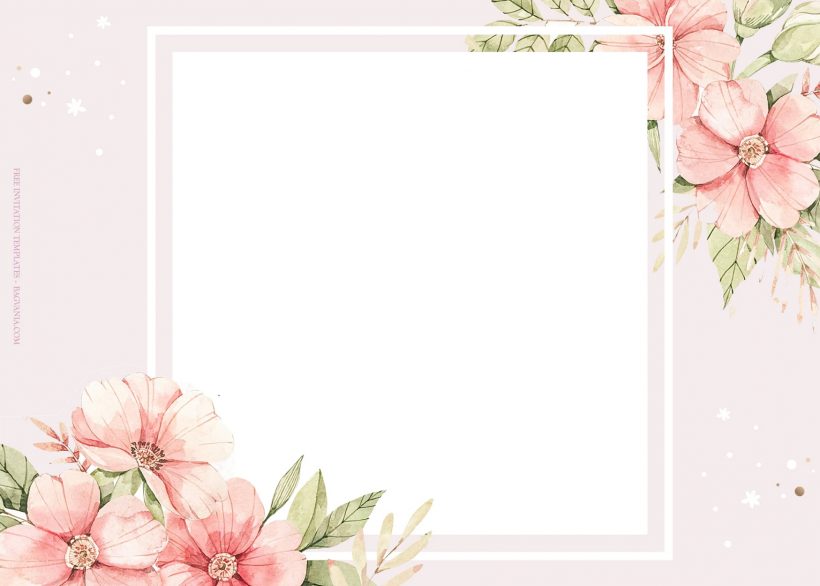 10+ Pink Watercolor Floral Pattern Wedding Invitation Templates Type Four
