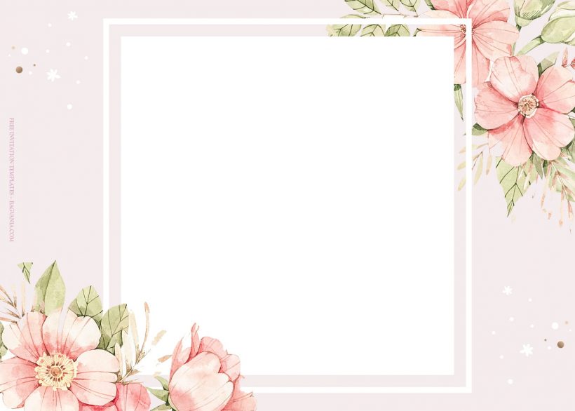 10+ Pink Watercolor Floral Pattern Wedding Invitation Templates Type One