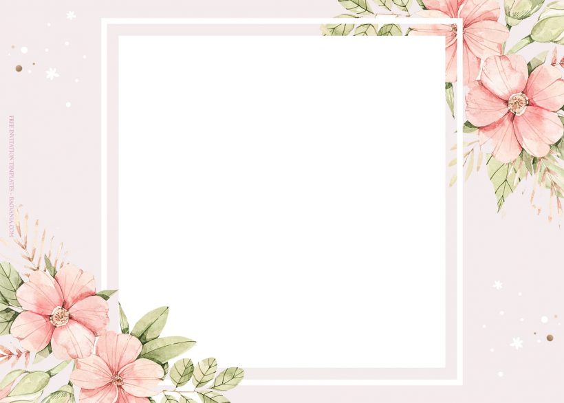 10+ Pink Watercolor Floral Pattern Wedding Invitation Templates Type Three