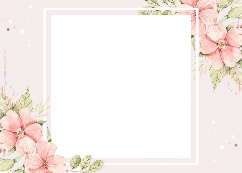 10+ Pink Watercolor Floral Pattern Wedding Invitation Templates TYpe Two