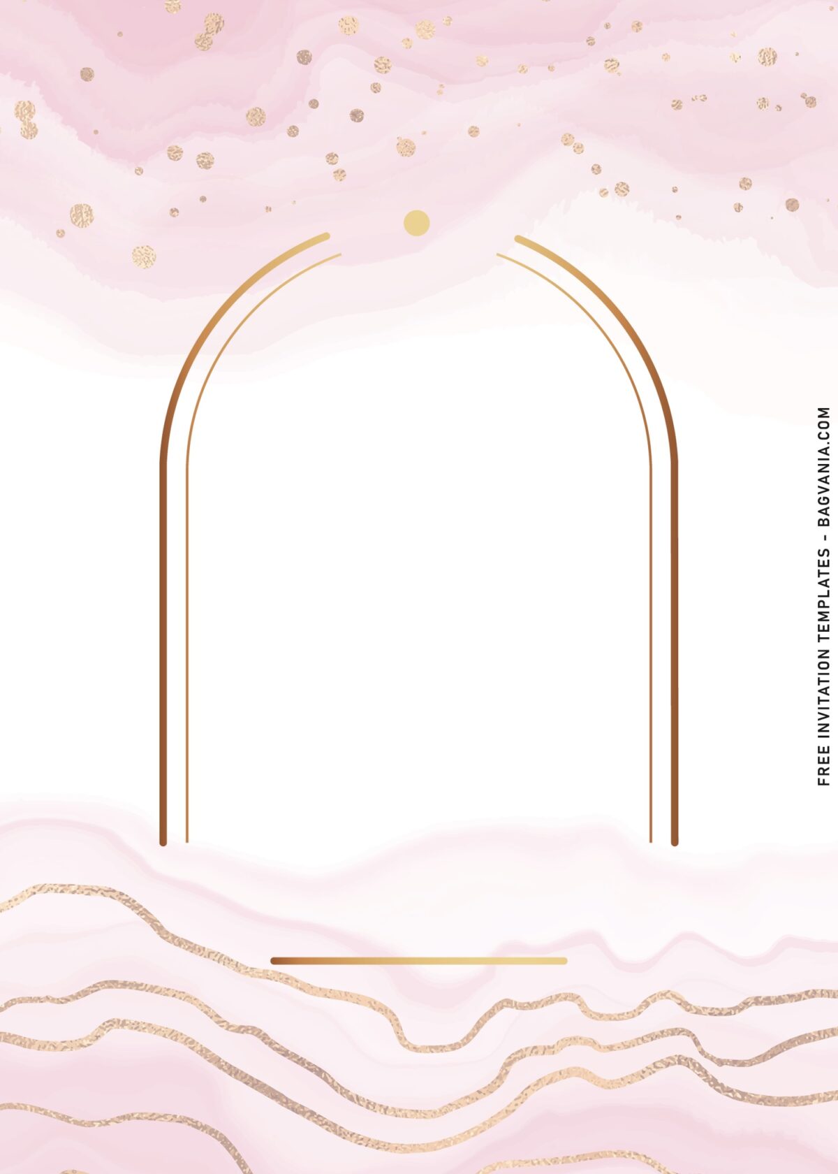 11+ Beautiful Pastel Blush And Gold Ornaments Birthday Invitation Templates with Golden Arch frame