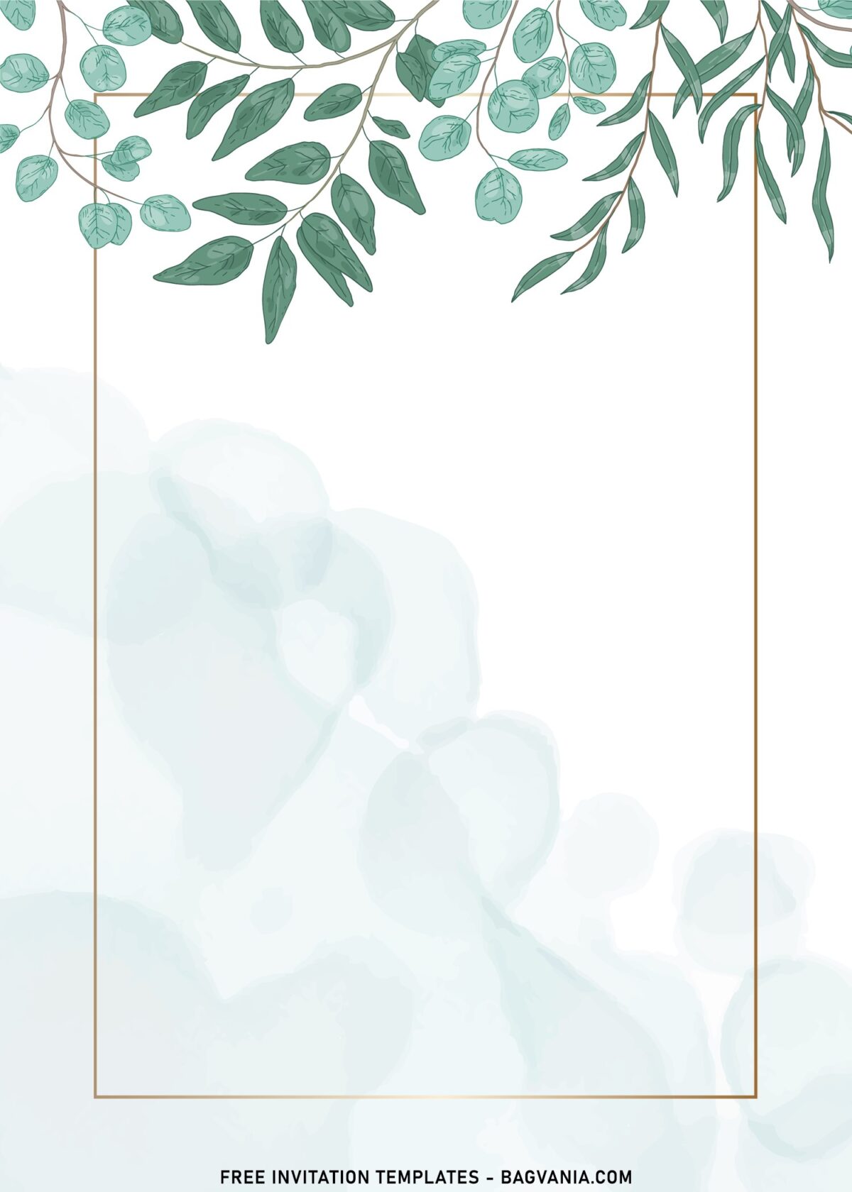 11+ Beautiful Greenery And Willow Branches Birthday Invitation Templates with watercolor backdrop