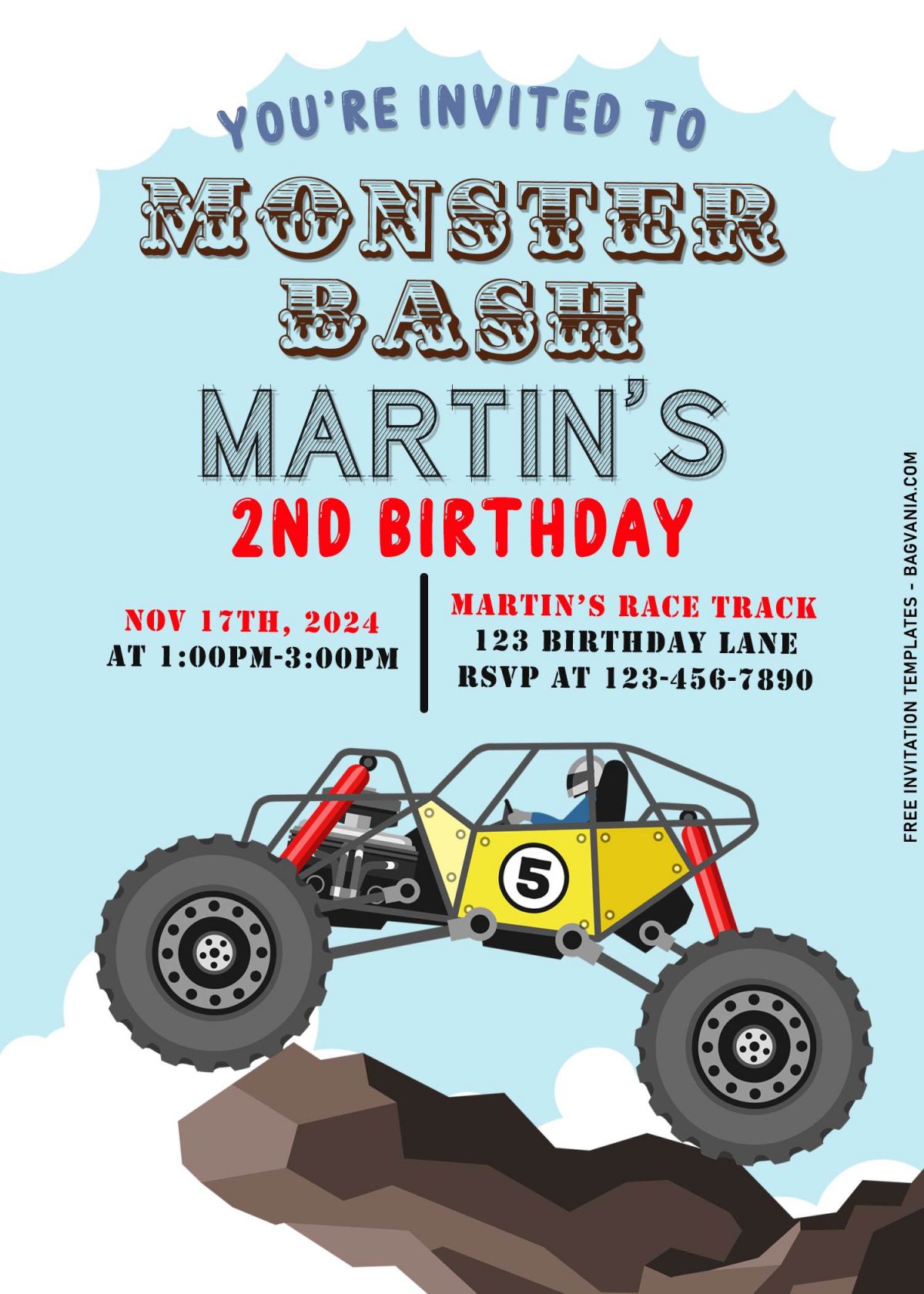 7+ Super Cool Monster Truck Crawling Birthday Invitation Templates