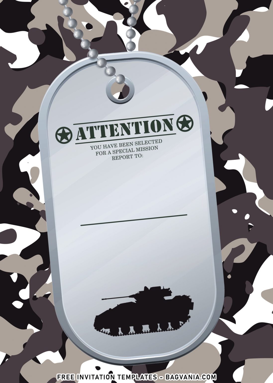 7+ Military Dog Tag Birthday Invitation Templates For The Little