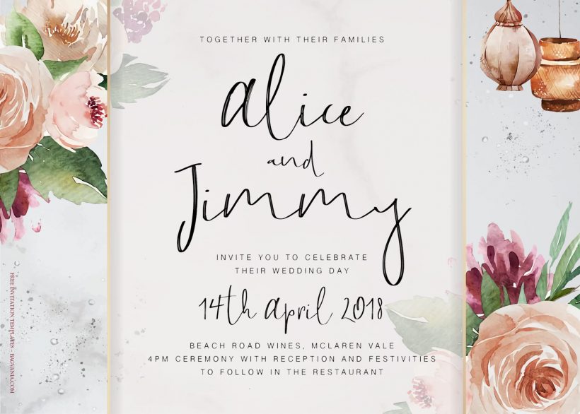 7+ Boheme Poeme Floral Pattern Wedding Invitation Templates Title