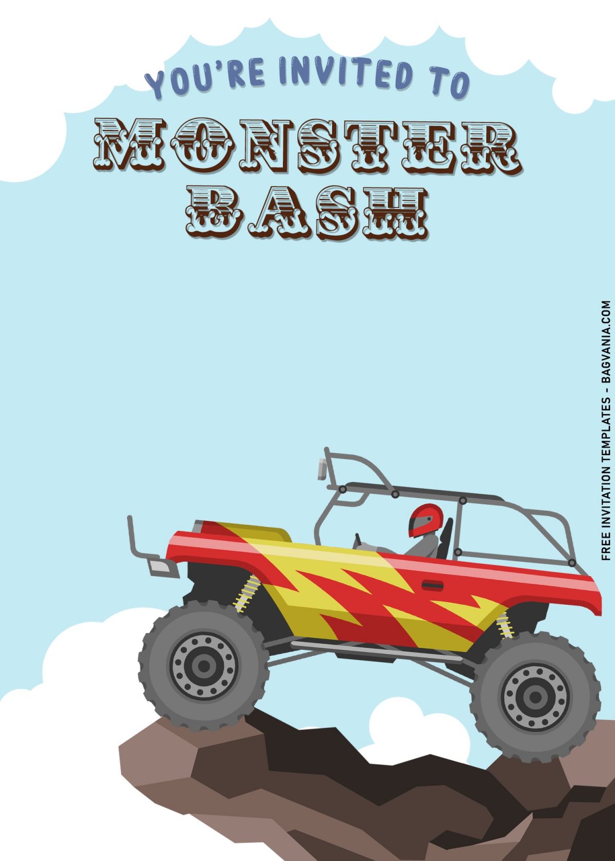 7+ Super Cool Monster Truck Crawling Birthday Invitation Templates with super off road buggy