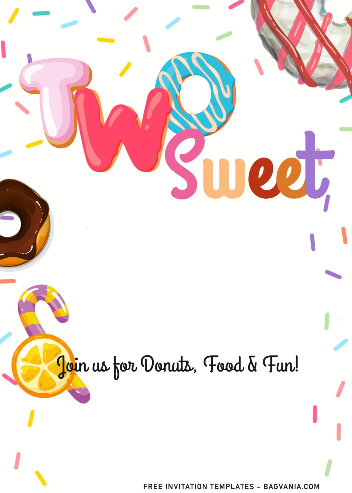 7+ Two Sweet To Handle Cute Girl 2nd Birthday Invitation Templates with sweet candy