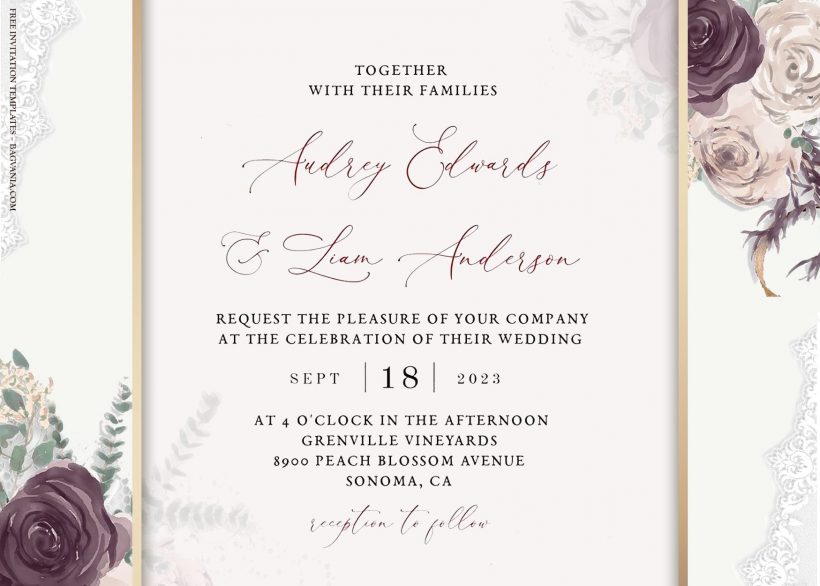 7+ Delicately Modern Floral Pattern Wedding Invitation Templates Title