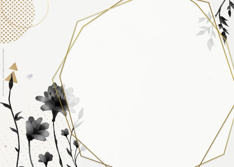 7+ Fleur Noir Floral Pattern Wedding Invitation Templates Type FOur