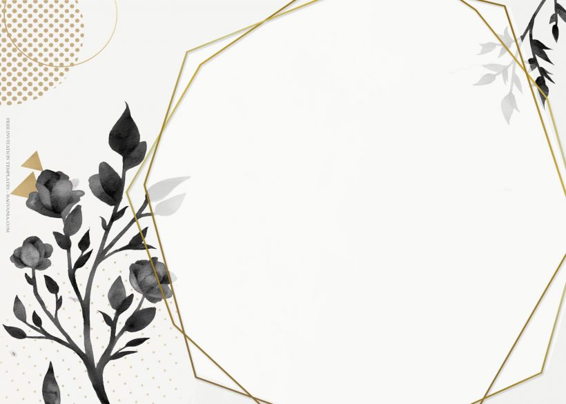 7+ Fleur Noir Floral Pattern Wedding Invitation Templates Type FIve