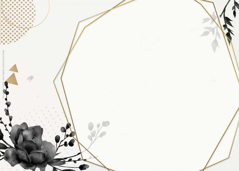 7+ Fleur Noir Floral Pattern Wedding Invitation Templates Type Six