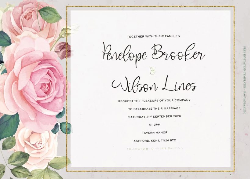7+ Into The Rose Garden Floral Pattern Wedding Invitation Templates Title