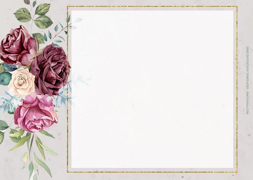 7+ Into The Rose Garden Floral Pattern Wedding Invitation Templates Type Five