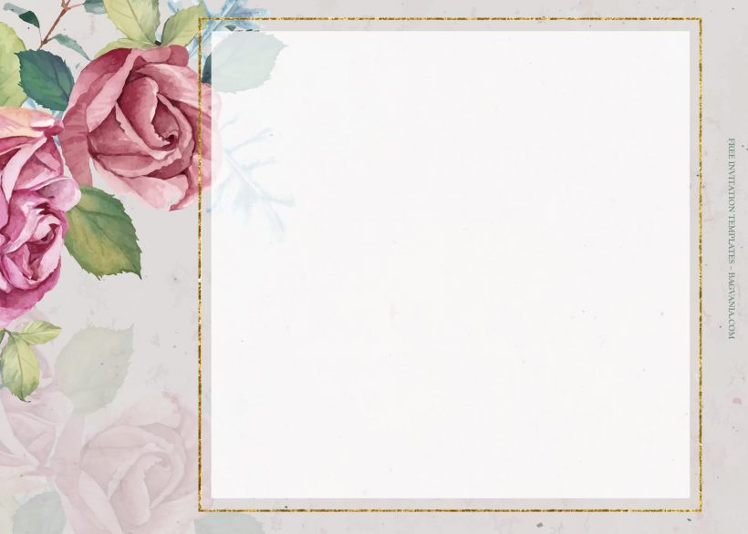7+ Into The Rose Garden Floral Pattern Wedding Invitation Templates Type Two