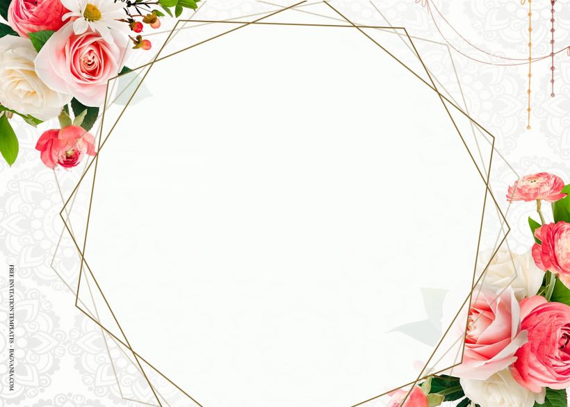 7+ Pinkish Everlasting Floral Pattern Wedding Invitation Templates Type Five
