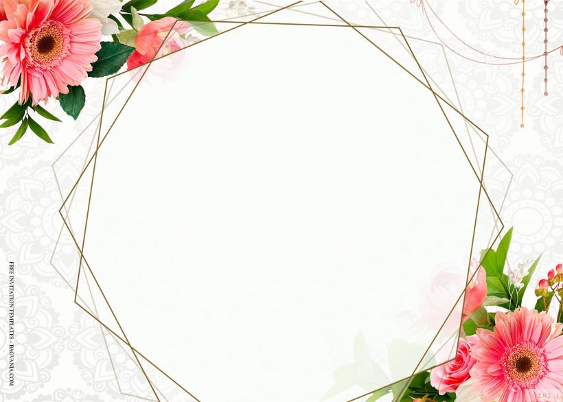 7+ Pinkish Everlasting Floral Pattern Wedding Invitation Templates Type Four