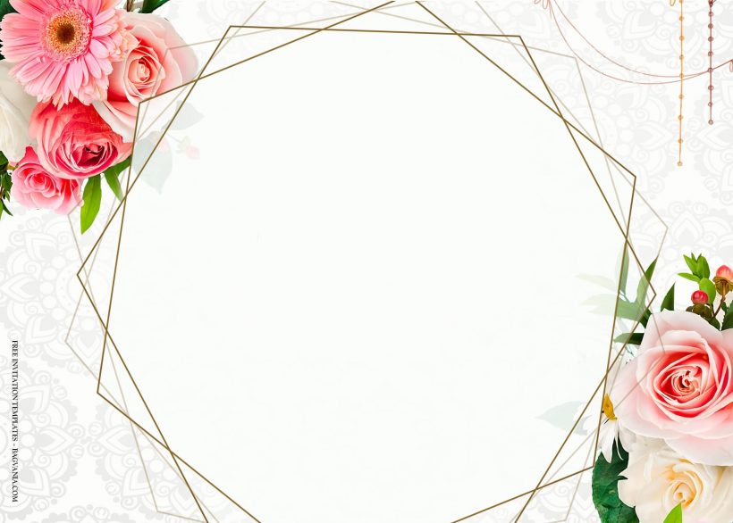 7+ Pinkish Everlasting Floral Pattern Wedding Invitation Templates Type Six