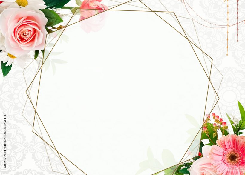 7+ Pinkish Everlasting Floral Pattern Wedding Invitation Templates Type Three