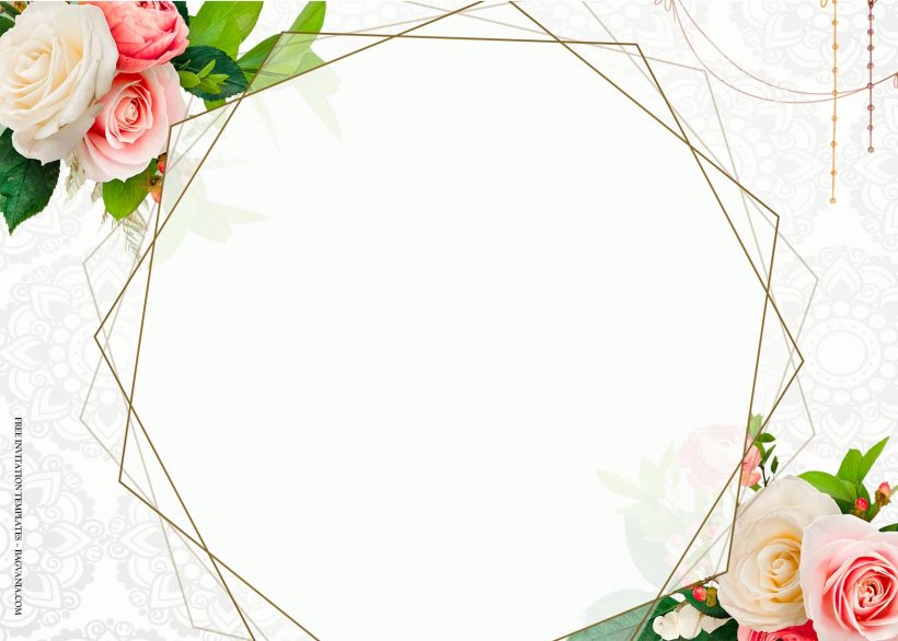 7+ Pinkish Everlasting Floral Pattern Wedding Invitation Templates Type Two